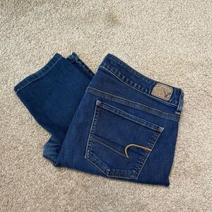 American Eagle Jegging Y2K Dark Wash Mid Rise Crop Jean Skinny 12